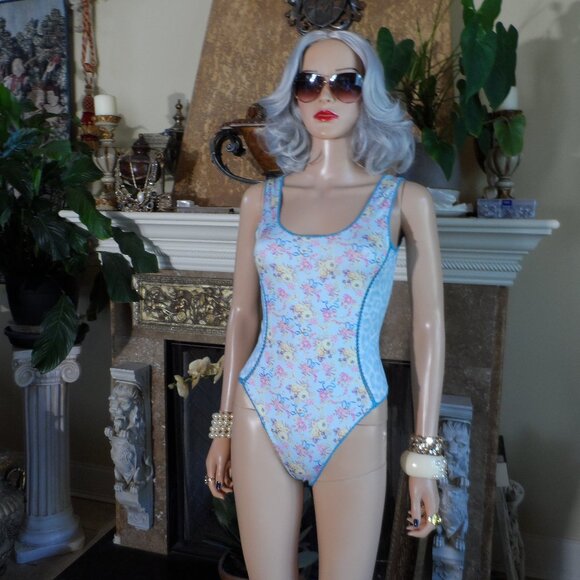 New LoveShackFancy Mikkel One Piece Ocean Wave Blue Bathing Suit Size S - Picture 1 of 16